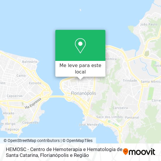 HEMOSC - Centro de Hemoterapia e Hematologia de Santa Catarina mapa