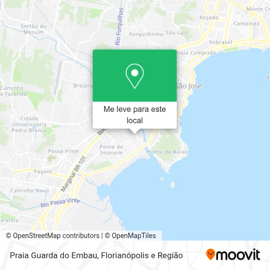 Praia Guarda do Embau mapa