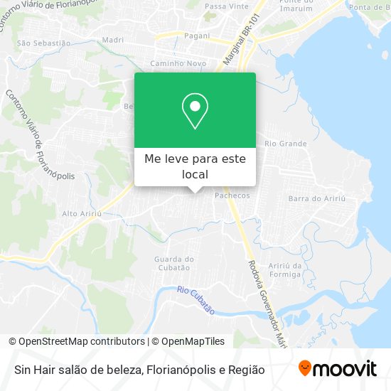 Sin Hair salão de beleza mapa