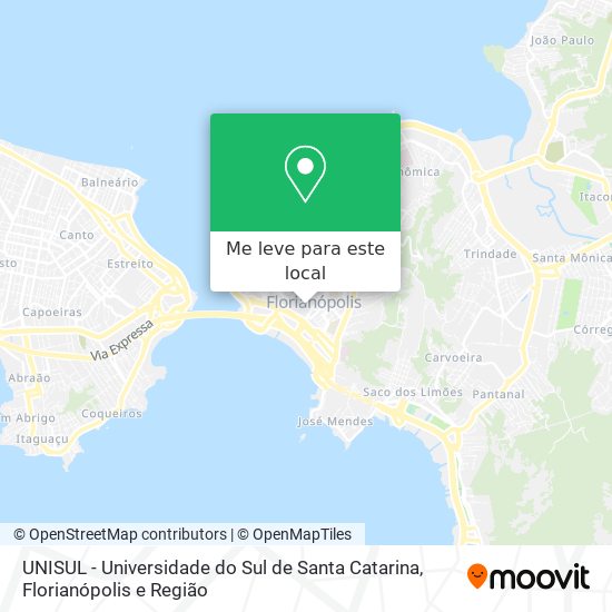 UNISUL - Universidade do Sul de Santa Catarina mapa