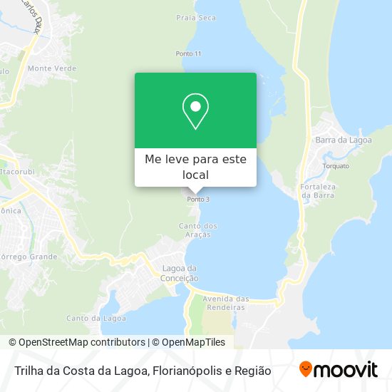 Trilha da Costa da Lagoa mapa