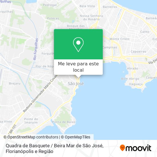 Quadra de Basquete / Beira Mar de São José mapa