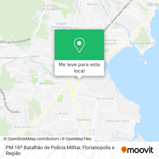 PM 16º Batalhão de Polícia Militar mapa