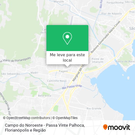 Campo do Noroeste - Passa Vinte Palhoca mapa