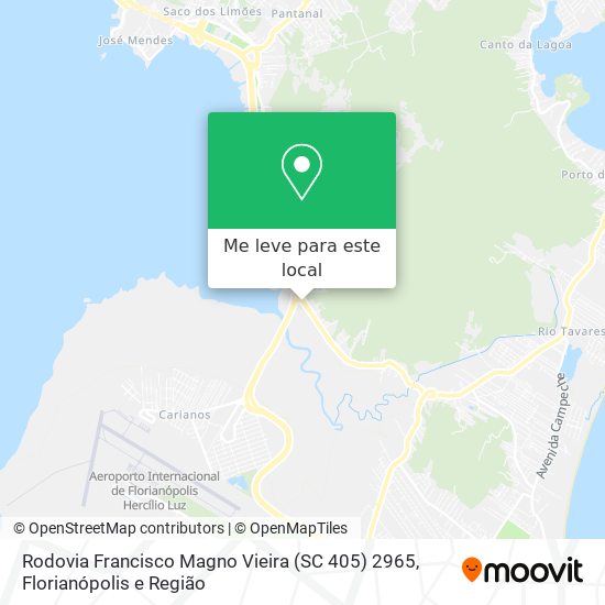 Rodovia Francisco Magno Vieira (SC 405) 2965 mapa