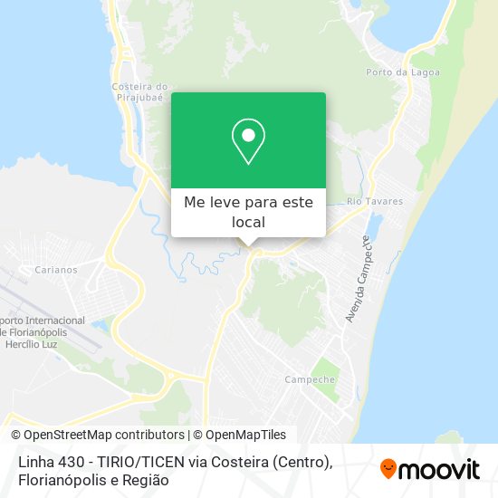 Linha 430 - TIRIO / TICEN via Costeira (Centro) mapa