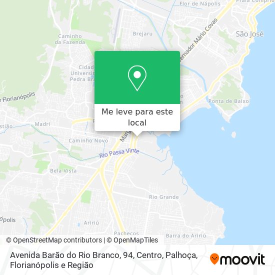 Avenida Barão do Rio Branco, 94, Centro, Palhoça mapa