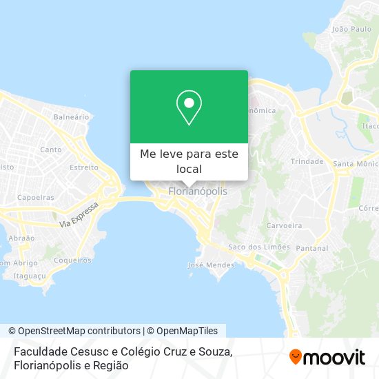 Faculdade Cesusc e Colégio Cruz e Souza mapa