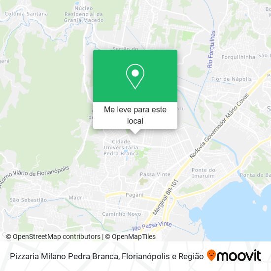 Pizzaria Milano Pedra Branca mapa