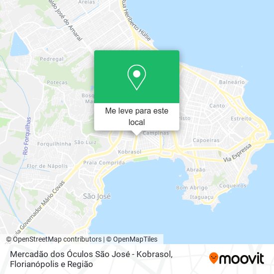 Mercadão dos Óculos São José - Kobrasol mapa