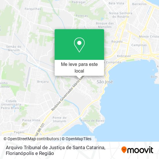 Arquivo Tribunal de Justiça de Santa Catarina mapa