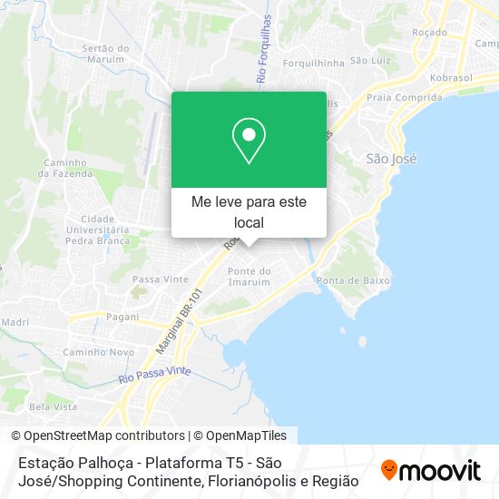 Estação Palhoça - Plataforma T5 - São José / Shopping Continente mapa