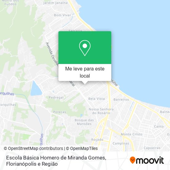 Escola Básica Homero de Miranda Gomes mapa