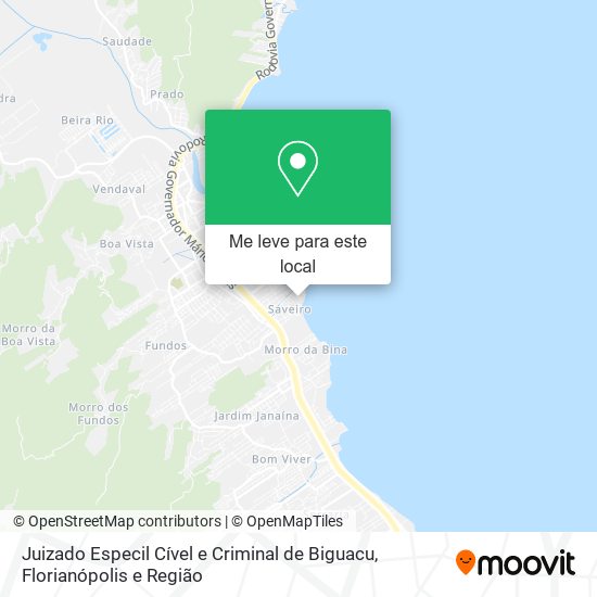 Juizado Especil Cível e Criminal de Biguacu mapa