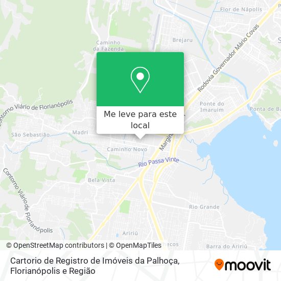 Cartorio de Registro de Imóveis da Palhoça mapa