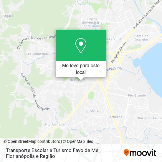 Transporte Escolar e Turismo Favo de Mel mapa