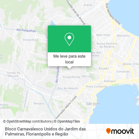 Bloco Carnavalesco Unidos do Jardim das Palmeiras mapa