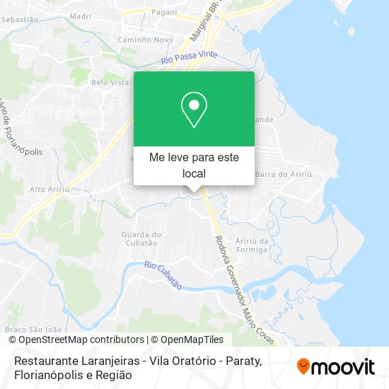 Restaurante Laranjeiras - Vila Oratório - Paraty mapa