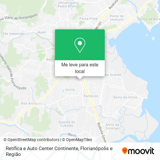 Retífica e Auto Center Continente mapa