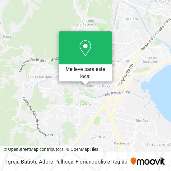 Igreja Batista Adore Palhoça mapa