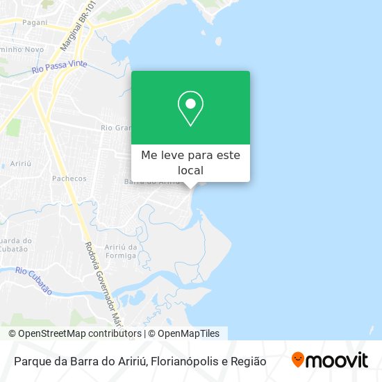 Parque da Barra do Aririú mapa