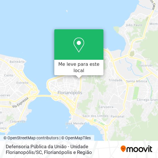 Defensoria Pública da União - Unidade Florianopólis / SC mapa