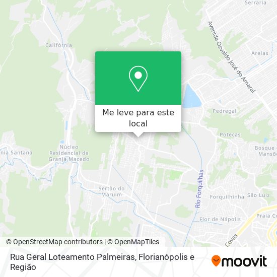 Rua Geral Loteamento Palmeiras mapa