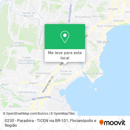 0230 - Paradora - TICEN via BR-101 mapa