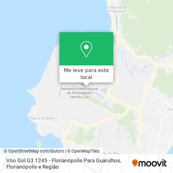 Vôo Gol G3 1245 - Florianópolis Para Guarulhos mapa