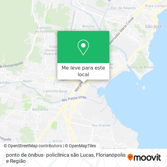 ponto de ônibus- policlínica são Lucas mapa