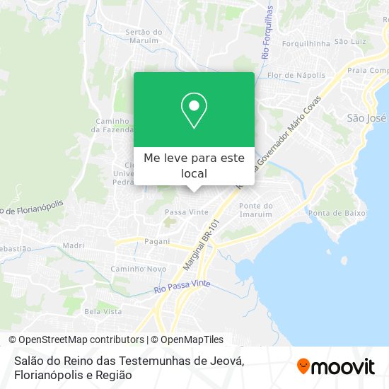 Salão do Reino das Testemunhas de Jeová mapa