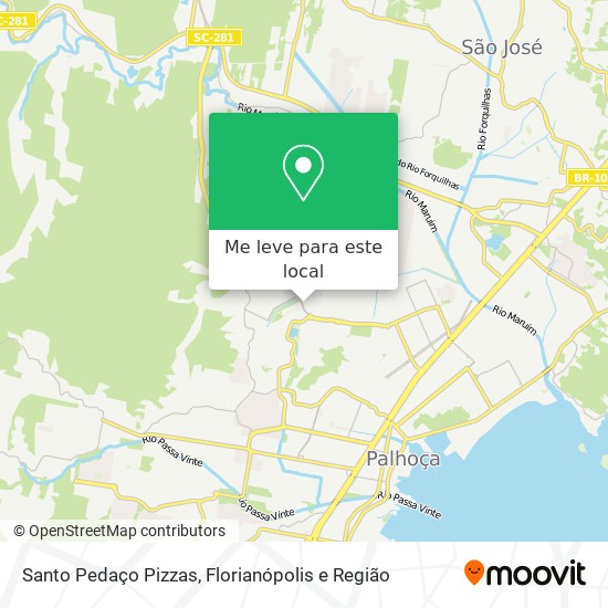 Santo Pedaço Pizzas mapa