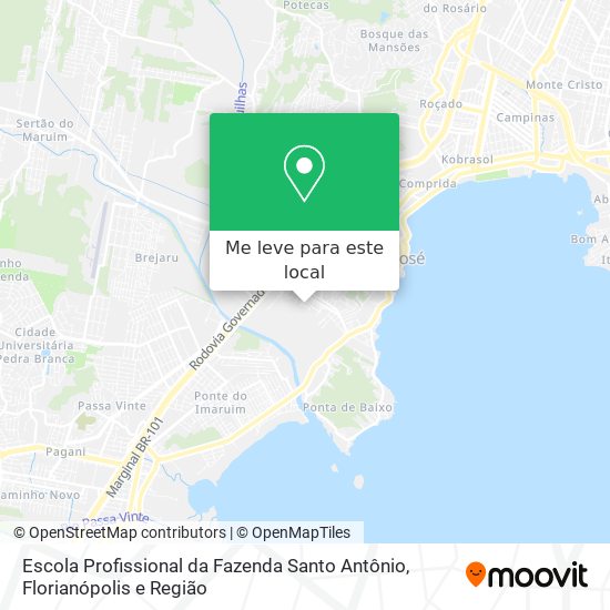 Escola Profissional da Fazenda Santo Antônio mapa