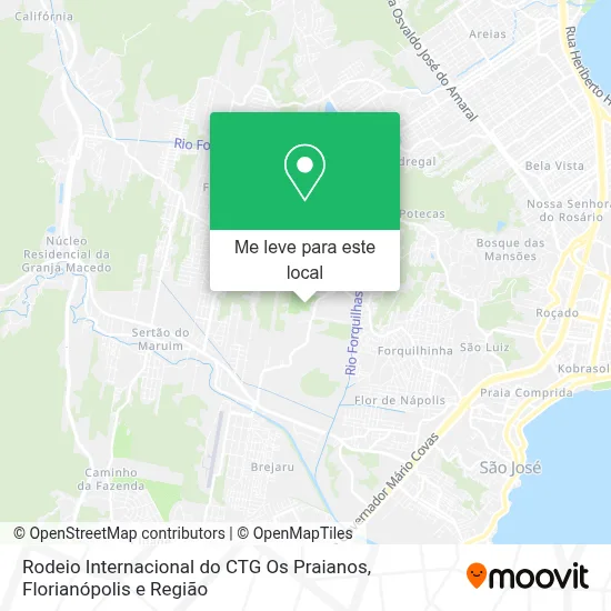 Rodeio Internacional do CTG Os Praianos mapa