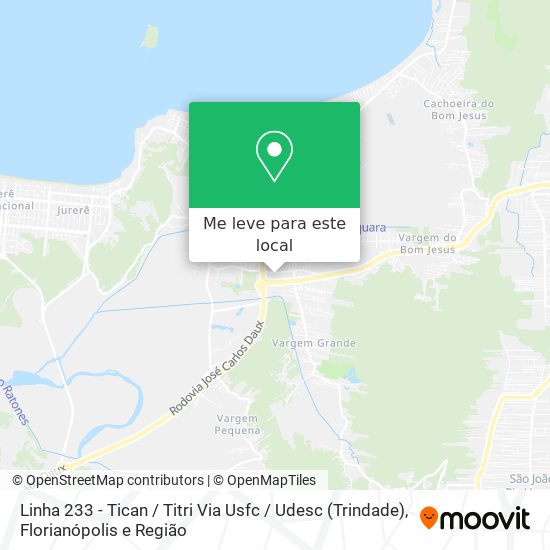 Linha 233 - Tican / Titri Via Usfc / Udesc (Trindade) mapa