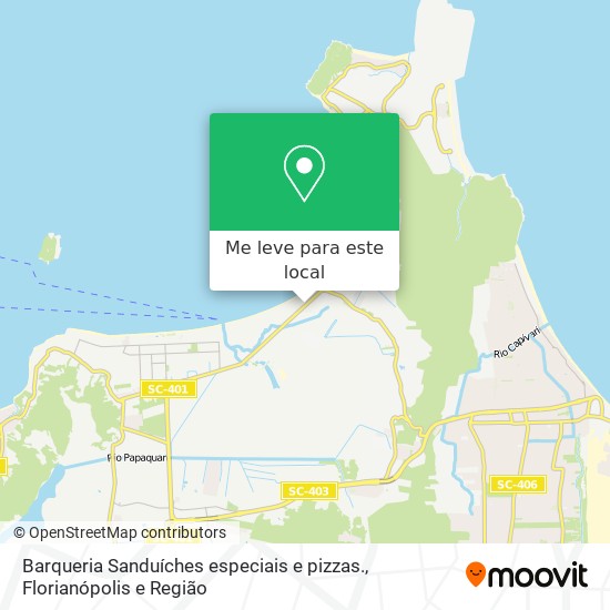 Barqueria Sanduíches especiais e pizzas. mapa