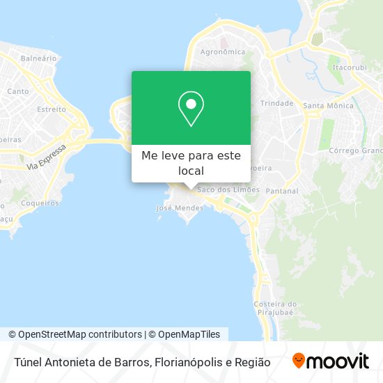 Túnel Antonieta de Barros mapa