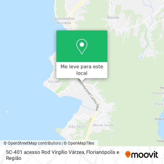 SC-401 acesso Rod Virgílio Várzea mapa