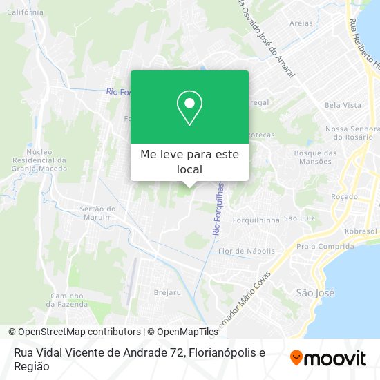 Rua Vidal Vicente de Andrade 72 mapa