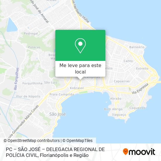 PC – SÃO JOSÉ – DELEGACIA REGIONAL DE POLÍCIA CIVIL mapa