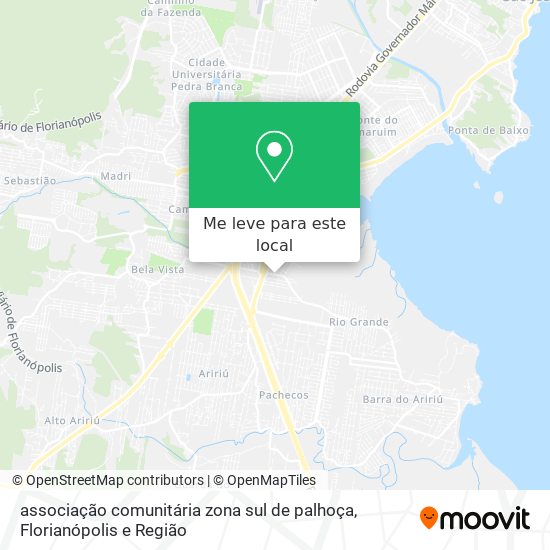 associação comunitária zona sul de palhoça mapa