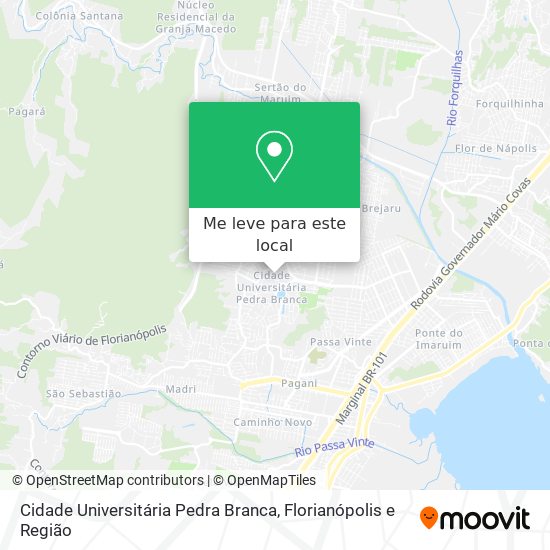 Cidade Universitária Pedra Branca mapa