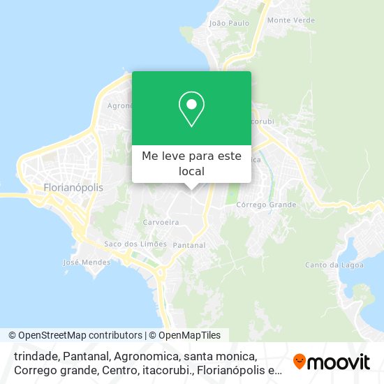 trindade, Pantanal, Agronomica, santa monica, Corrego grande, Centro, itacorubi. mapa