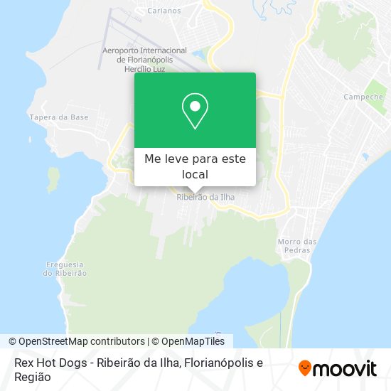 Rex Hot Dogs - Ribeirão da Ilha mapa