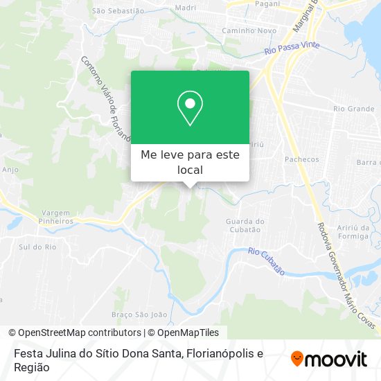 Festa Julina do Sítio Dona Santa mapa