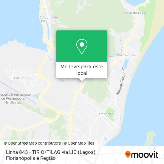 Linha 843 - TIRIO / TILAG via LIC (Lagoa) mapa