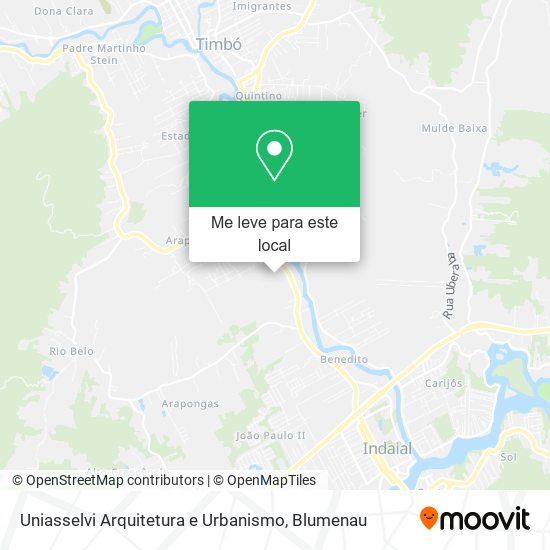 Uniasselvi Arquitetura e Urbanismo mapa