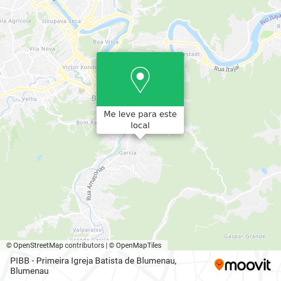 PIBB - Primeira Igreja Batista de Blumenau mapa