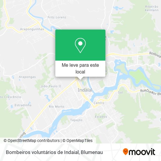 Bombeiros voluntários de Indaial mapa