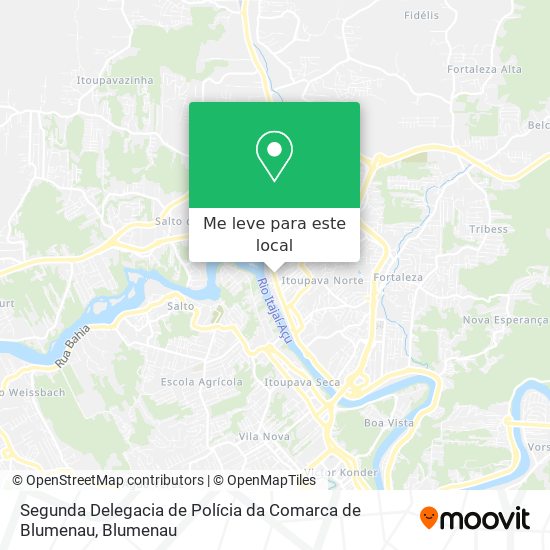 Segunda Delegacia de Polícia da Comarca de Blumenau mapa